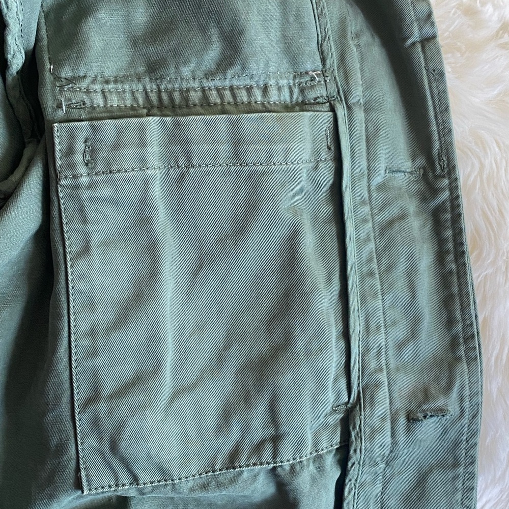 Bebe Boho Embellished Military Jacket - Army Green Size Large - Picture 13 of 15